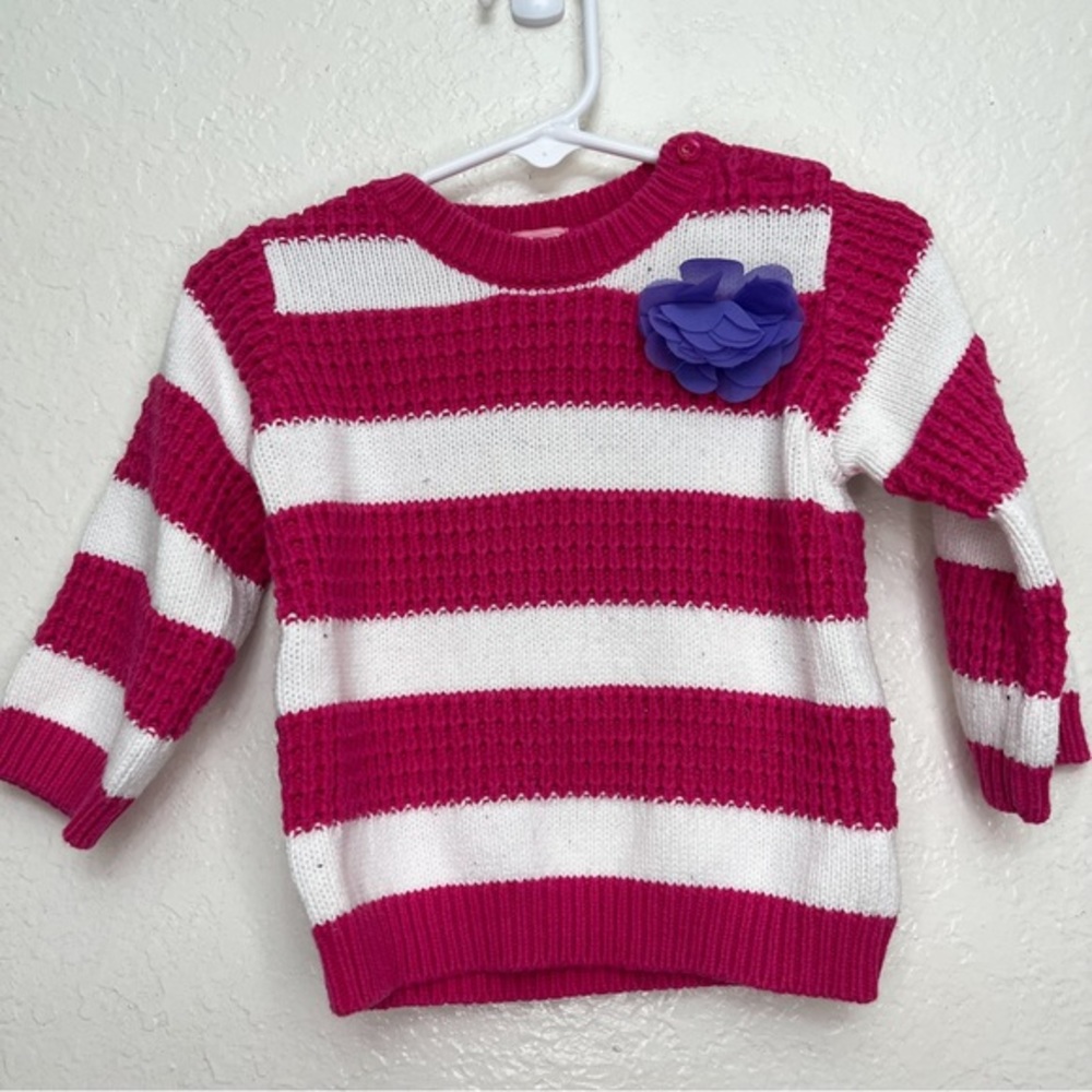 Childrens Place  Sweaters White Pink  Stripe Cotton‎